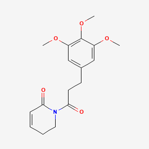 molecular formula C17H21NO5 B1213604 1-[3-(3,4,5-Trimethoxyphenyl)propanoyl]-2,3-dihydropyridin-6-one 