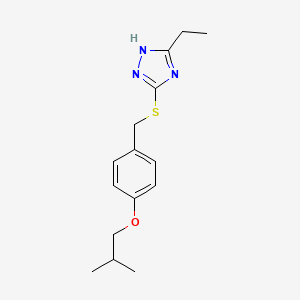 molecular formula C15H21N3OS B1213609 5-ethyl-3-[[4-(2-methylpropoxy)phenyl]methylthio]-1H-1,2,4-triazole 