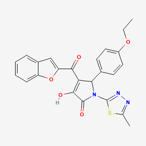 molecular formula C24H19N3O5S B12136095 4-(1-benzofuran-2-carbonyl)-5-(4-ethoxyphenyl)-3-hydroxy-1-(5-methyl-1,3,4-thiadiazol-2-yl)-2,5-dihydro-1H-pyrrol-2-one 