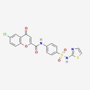 molecular formula C19H12ClN3O5S2 B12136127 6-Chloro-4-oxo-N-(4-((2-thiazolylamino)sulfonyl)phenyl)-4H-1-benzopyran-2-carboxamide CAS No. 27777-20-4