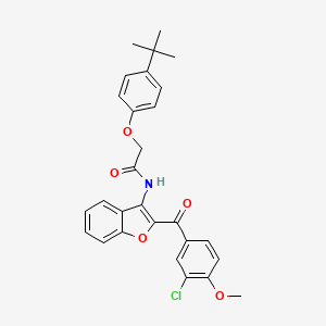 molecular formula C28H26ClNO5 B12136130 2-(4-tert-butylphenoxy)-N-{2-[(3-chloro-4-methoxyphenyl)carbonyl]-1-benzofuran-3-yl}acetamide 