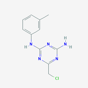 molecular formula C11H12ClN5 B1213615 6-(氯甲基)-N-(3-甲基苯基)-1,3,5-三嗪-2,4-二胺 CAS No. 573950-75-1