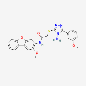 2-{[4-amino-5-(3-methoxyphenyl)-4H-1,2,4-triazol-3-yl]sulfanyl}-N-(2-methoxydibenzo[b,d]furan-3-yl)acetamide