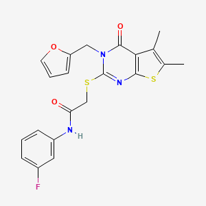 N-(3-fluorophenyl)-2-{[3-(furan-2-ylmethyl)-5,6-dimethyl-4-oxo-3,4-dihydrothieno[2,3-d]pyrimidin-2-yl]sulfanyl}acetamide