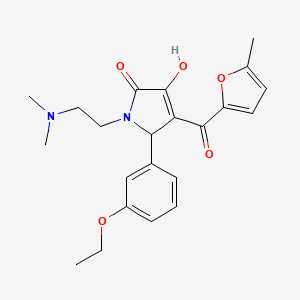 molecular formula C22H26N2O5 B12136200 1-[2-(dimethylamino)ethyl]-5-(3-ethoxyphenyl)-3-hydroxy-4-(5-methylfuran-2-carbonyl)-2,5-dihydro-1H-pyrrol-2-one 