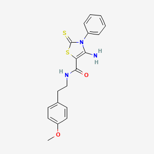 4-amino-N-[2-(4-methoxyphenyl)ethyl]-3-phenyl-2-thioxo-2,3-dihydro-1,3-thiazole-5-carboxamide