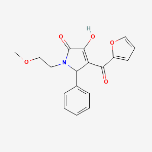 (4E)-4-[furan-2-yl(hydroxy)methylidene]-1-(2-methoxyethyl)-5-phenylpyrrolidine-2,3-dione