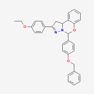 molecular formula C31H28N2O3 B12136393 5-[4-(Benzyloxy)phenyl]-2-(4-ethoxyphenyl)-1,10b-dihydropyrazolo[1,5-c][1,3]benzoxazine 