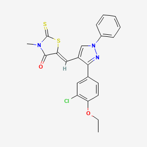 (5Z)-5-{[3-(3-chloro-4-ethoxyphenyl)-1-phenyl-1H-pyrazol-4-yl]methylidene}-3-methyl-2-thioxo-1,3-thiazolidin-4-one