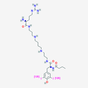 (2S)-2-Amino-N-[3-[4-[3-[[(2S)-2-(butanoylamino)-3-[4-hydroxy-3,5-bis(125I)(iodanyl)phenyl]propanoyl]amino]propylamino]butylamino]propyl]-5-(diaminomethylideneamino)pentanamide