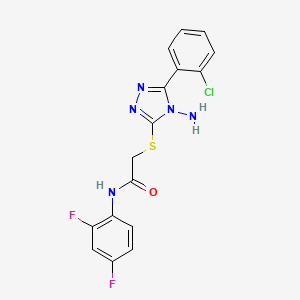 molecular formula C16H12ClF2N5OS B12136432 2-{[4-amino-5-(2-chlorophenyl)-4H-1,2,4-triazol-3-yl]sulfanyl}-N-(2,4-difluorophenyl)acetamide 