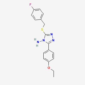 molecular formula C17H17FN4OS B12136438 5-(4-Ethoxyphenyl)-3-[(4-fluorophenyl)methylthio]-1,2,4-triazole-4-ylamine 