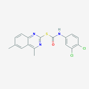 molecular formula C17H13Cl2N3OS B12136479 S-(4,6-dimethylquinazolin-2-yl) (3,4-dichlorophenyl)carbamothioate 