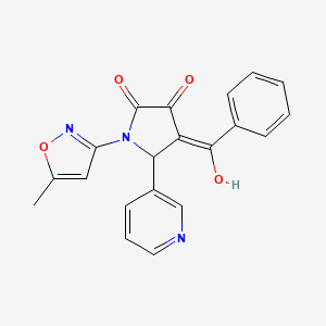 (4E)-4-[hydroxy(phenyl)methylidene]-1-(5-methyl-1,2-oxazol-3-yl)-5-(pyridin-3-yl)pyrrolidine-2,3-dione