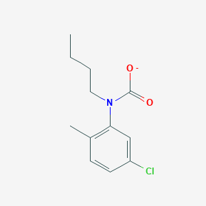 molecular formula C12H15ClNO2- B12136515 Carbamic acid, (5-chloro-2-methylphenyl)-, butyl ester(9CI) 