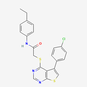 2-{[5-(4-chlorophenyl)thieno[2,3-d]pyrimidin-4-yl]sulfanyl}-N-(4-ethylphenyl)acetamide