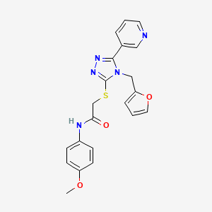 2-{[4-(furan-2-ylmethyl)-5-(pyridin-3-yl)-4H-1,2,4-triazol-3-yl]sulfanyl}-N-(4-methoxyphenyl)acetamide