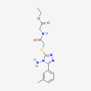 ethyl N-({[4-amino-5-(3-methylphenyl)-4H-1,2,4-triazol-3-yl]sulfanyl}acetyl)glycinate