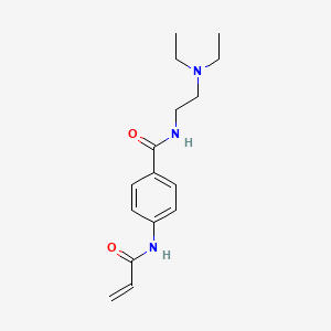 molecular formula C16H23N3O2 B1213658 Benzamide, N-(2-(diethylamino)ethyl)-4-((1-oxo-2-propenyl)amino)- CAS No. 57631-93-3