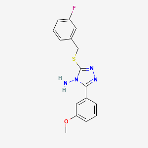 3-[(3-Fluorophenyl)methylthio]-5-(3-methoxyphenyl)-1,2,4-triazole-4-ylamine