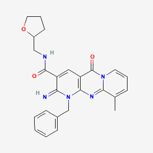 [2-imino-10-methyl-5-oxo-1-benzyl(1,6-dihydropyridino[2,3-d]pyridino[1,2-a]pyr imidin-3-yl)]-N-(oxolan-2-ylmethyl)carboxamide