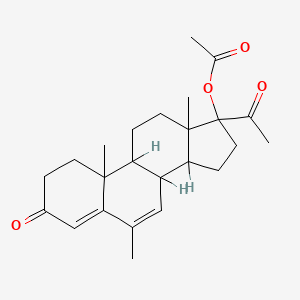 molecular formula C24H32O4 B1213663 Pregna-4,6-diene-3,20-dione, 17-(acetyloxy)-6-methyl- 