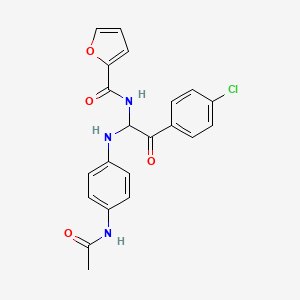 N-[2-(4-chlorophenyl)-1-[(4-acetamidophenyl)amino]-2-oxoethyl]furan-2-carboxamide