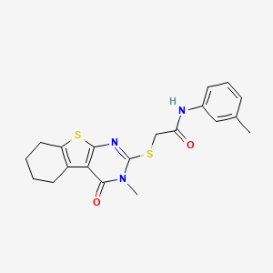 2-[(3-methyl-4-oxo-3,4,5,6,7,8-hexahydro[1]benzothieno[2,3-d]pyrimidin-2-yl)sulfanyl]-N-(3-methylphenyl)acetamide