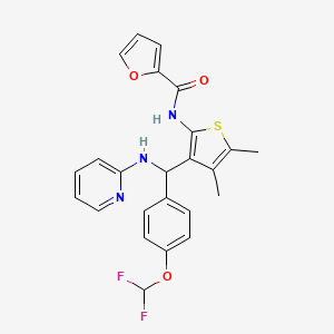 N-(3-{[4-(difluoromethoxy)phenyl][(pyridin-2-yl)amino]methyl}-4,5-dimethylthiophen-2-yl)furan-2-carboxamide