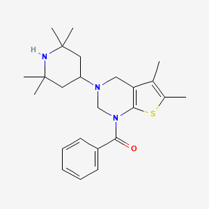 molecular formula C24H33N3OS B12136757 [5,6-dimethyl-3-(2,2,6,6-tetramethylpiperidin-4-yl)-3,4-dihydrothieno[2,3-d]pyrimidin-1(2H)-yl](phenyl)methanone 