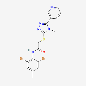 molecular formula C17H15Br2N5OS B12136793 N-(2,6-dibromo-4-methylphenyl)-2-{[4-methyl-5-(pyridin-3-yl)-4H-1,2,4-triazol-3-yl]sulfanyl}acetamide 