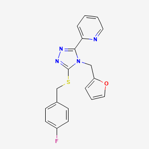 3-[(4-Fluorophenyl)methylthio]-4-(2-furylmethyl)-5-(2-pyridyl)-1,2,4-triazole