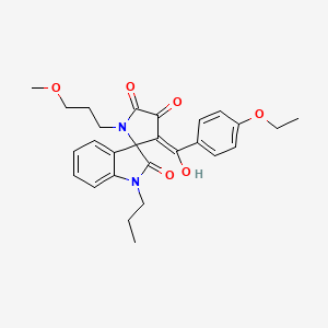 3'-[(4-ethoxyphenyl)carbonyl]-4'-hydroxy-1'-(3-methoxypropyl)-1-propylspiro[indole-3,2'-pyrrole]-2,5'(1H,1'H)-dione