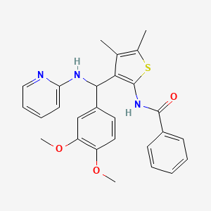 N-{3-[(3,4-dimethoxyphenyl)(pyridin-2-ylamino)methyl]-4,5-dimethylthiophen-2-yl}benzamide