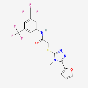 molecular formula C17H12F6N4O2S B12136868 N-[3,5-bis(trifluoromethyl)phenyl]-2-{[5-(furan-2-yl)-4-methyl-4H-1,2,4-triazol-3-yl]sulfanyl}acetamide 