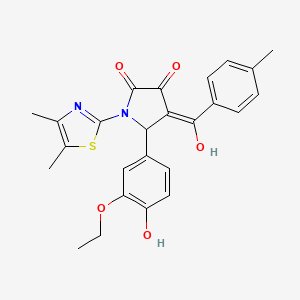 (4E)-1-(4,5-dimethyl-1,3-thiazol-2-yl)-5-(3-ethoxy-4-hydroxyphenyl)-4-[hydroxy(4-methylphenyl)methylidene]pyrrolidine-2,3-dione