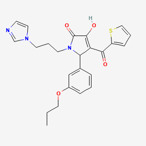 3-hydroxy-1-[3-(1H-imidazol-1-yl)propyl]-5-(3-propoxyphenyl)-4-(thiophen-2-ylcarbonyl)-1,5-dihydro-2H-pyrrol-2-one