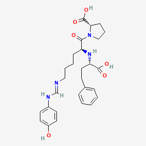 molecular formula C28H36N4O6 B1213695 L-Proline, 1-(N2-(1-carboxy-3-phenylpropyl)-N6-((4-hydroxyphenyl)iminomethyl)-L-lysyl)-, (S)- CAS No. 92234-10-1