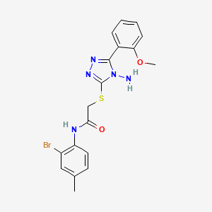 molecular formula C18H18BrN5O2S B12137044 2-[4-amino-5-(2-methoxyphenyl)(1,2,4-triazol-3-ylthio)]-N-(2-bromo-4-methylphe nyl)acetamide 