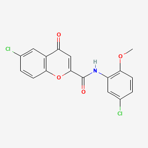 molecular formula C17H11Cl2NO4 B12137072 6-chloro-N-(5-chloro-2-methoxyphenyl)-4-oxo-4H-chromene-2-carboxamide 