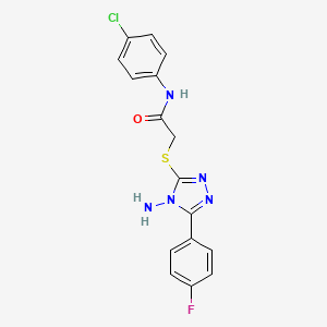 2-{[4-amino-5-(4-fluorophenyl)-4H-1,2,4-triazol-3-yl]sulfanyl}-N-(4-chlorophenyl)acetamide