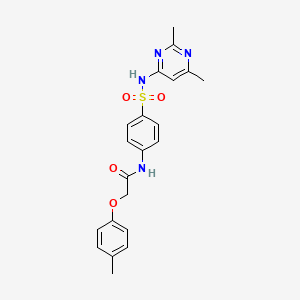 molecular formula C21H22N4O4S B12137115 N-{4-[(2,6-dimethylpyrimidin-4-yl)sulfamoyl]phenyl}-2-(4-methylphenoxy)acetamide 