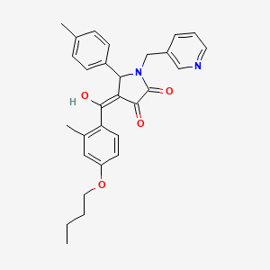 4-[(4-butoxy-2-methylphenyl)carbonyl]-3-hydroxy-5-(4-methylphenyl)-1-(pyridin-3-ylmethyl)-1,5-dihydro-2H-pyrrol-2-one