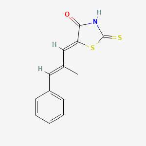 molecular formula C13H11NOS2 B12137218 5-((2E)-2-methyl-3-phenylprop-2-enylidene)-2-thioxo-1,3-thiazolidin-4-one 