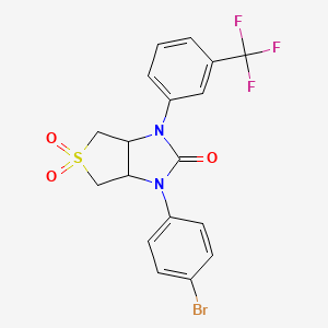 molecular formula C18H14BrF3N2O3S B12137233 1-(4-bromophenyl)-3-[3-(trifluoromethyl)phenyl]tetrahydro-1H-thieno[3,4-d]imidazol-2(3H)-one 5,5-dioxide 