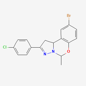 9-Bromo-2-(4-chlorophenyl)-5-methyl-1,10b-dihydropyrazolo[1,5-c][1,3]benzoxazine