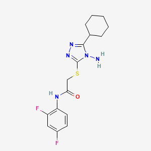 molecular formula C16H19F2N5OS B12137275 2-(4-amino-5-cyclohexyl(1,2,4-triazol-3-ylthio))-N-(2,4-difluorophenyl)acetami de 