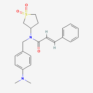 molecular formula C22H26N2O3S B12137316 (2E)-N-[4-(dimethylamino)benzyl]-N-(1,1-dioxidotetrahydrothiophen-3-yl)-3-phenylprop-2-enamide 