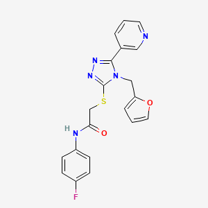 N-(4-fluorophenyl)-2-{[4-(furan-2-ylmethyl)-5-(pyridin-3-yl)-4H-1,2,4-triazol-3-yl]sulfanyl}acetamide