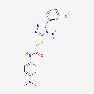 molecular formula C19H22N6O2S B12137372 2-{[4-amino-5-(3-methoxyphenyl)-4H-1,2,4-triazol-3-yl]sulfanyl}-N-[4-(dimethylamino)phenyl]acetamide 